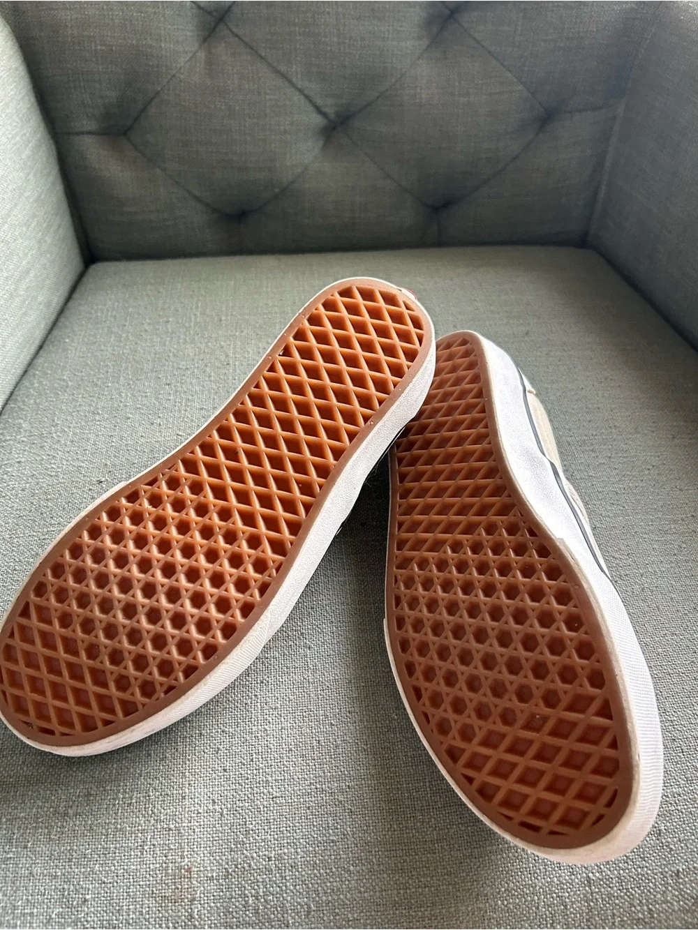 Vans Checkerboard Slip-On in Beige and White - Men's - Picture 3 of 5